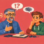 Father and son serio