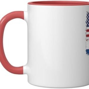 Half American Half Dutch USA Flag Netherlands Flag Patriotic Ceramic Mug